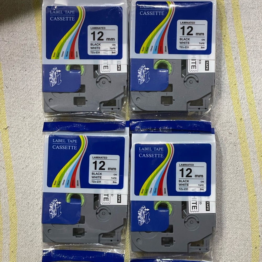 SALE   4-pack  Label Tape Replacement for Brother Label Maker 12mm 0.47i…
